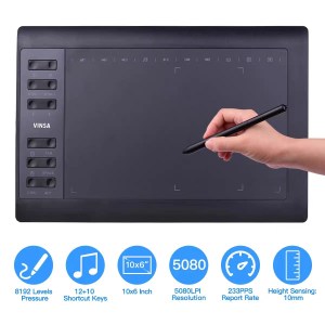 10x6 Inch Professional Graphics Drawing Tablet – 12 Custom Express Keys | Digital Art, Animation & Design