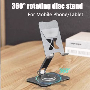 2024 Foldable Aluminum Desk Phone Holder – 360° Rotation | Adjustable Metal Stand