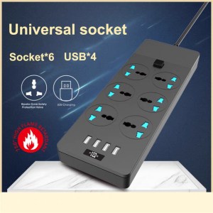 3000W Power Strip Surge Protector – Universal Socket Extension Plug with Multiple Outlets
